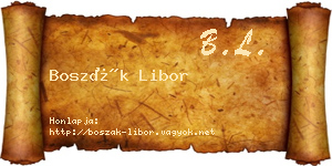 Boszák Libor névjegykártya